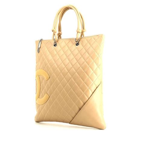 chanel cambon tote beige|chanel large shopping tote.